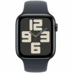 Apple Watch SE 2024 Aluminium 44mm Αδιάβροχο με Παλμογράφο (Midnight με Midnight Sport Band - S/M)