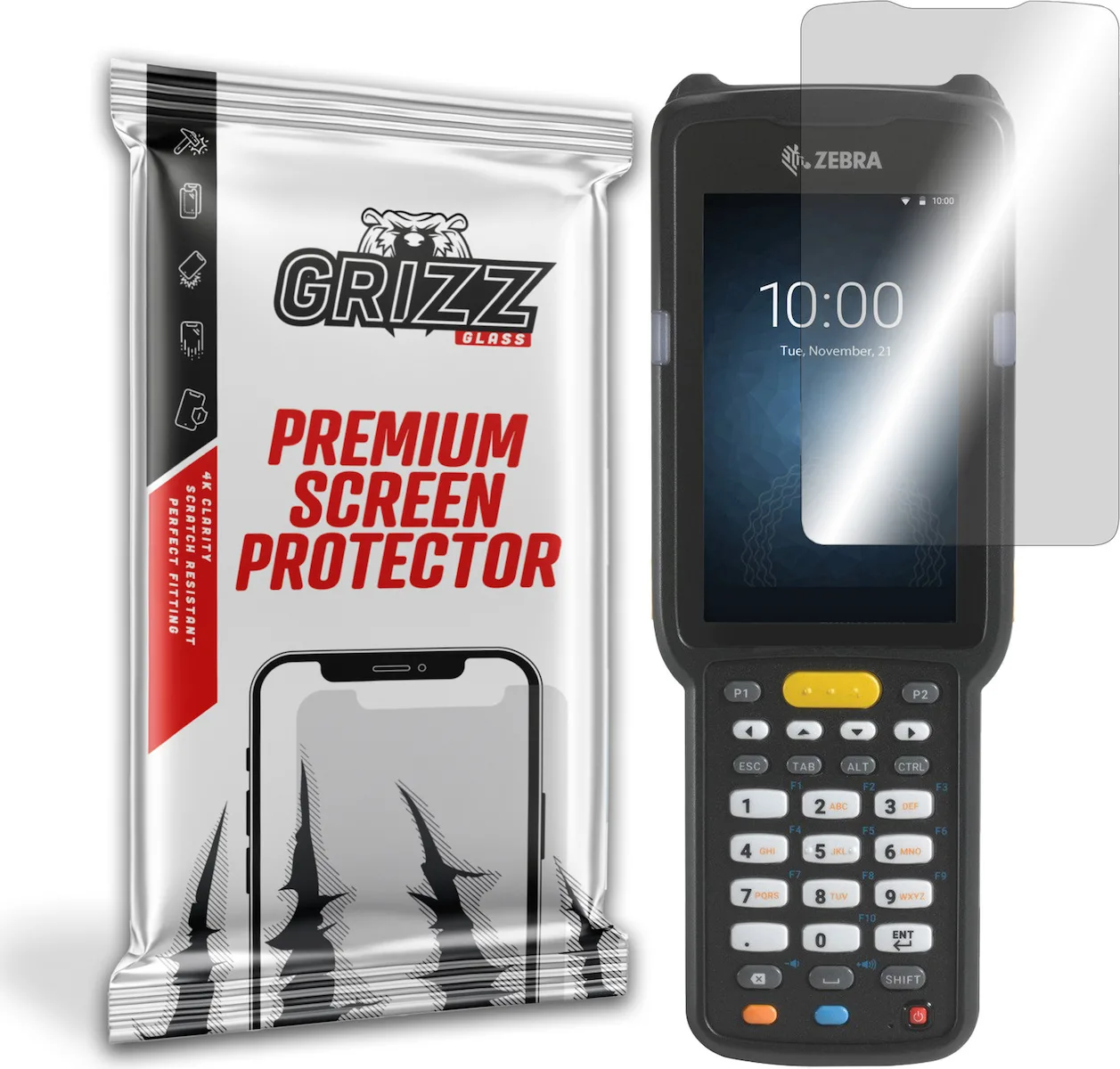 GrizzGlass Hybridglass Tempered Glass (Zebra Mc3300 Standard (Mc330 K Gl4 Ha2 Rw)) - Image 1