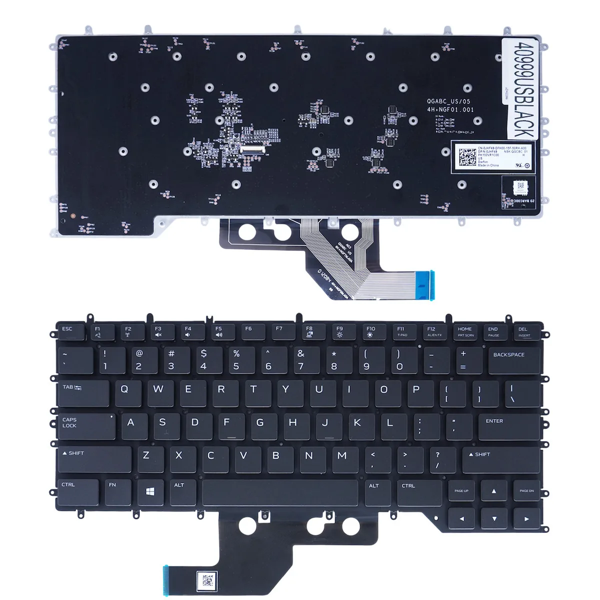 Πληκτρολόγιο Laptop Keyboard Dell Alienware M15 R3 M15 R4 M15 R2 N18e X15 R1 R2 2021 Jhf49 0jhf49 09pw5h Pk132kh1b01 J34y0 Us No Frame Per-key Rgb Backlight Black Κωδ.40999usblack - Image 1