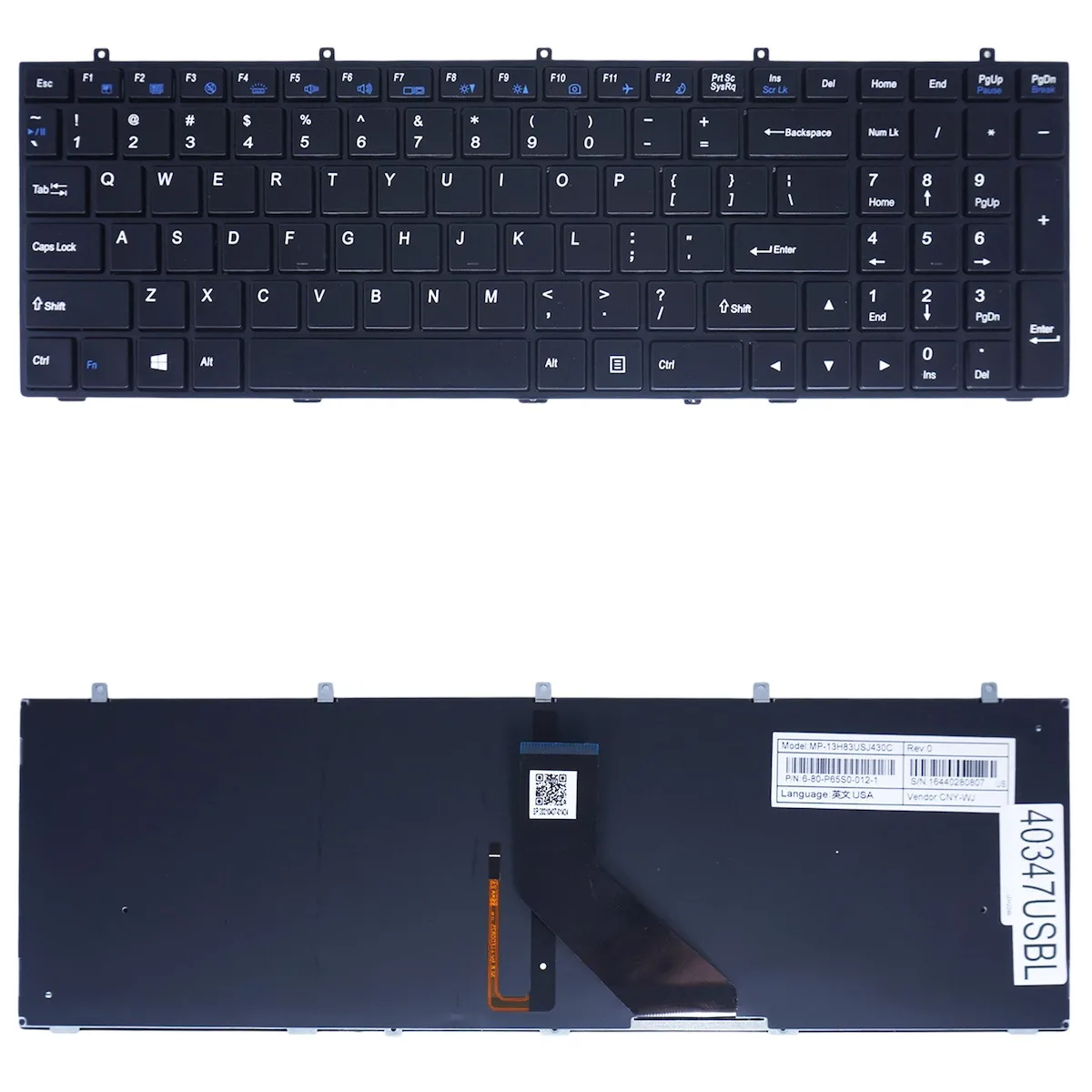 Πληκτρολόγιο Laptop Keyboard Clevo W350 W370 W370et W370st Hasee K760e K650c K660e K590s K660e-i7 D1 6-80-w3700-012-1 Mp-12a36su-430 Mp-12a36su-43072 Us Backlight Black Κωδ.40347usbl - Image 1