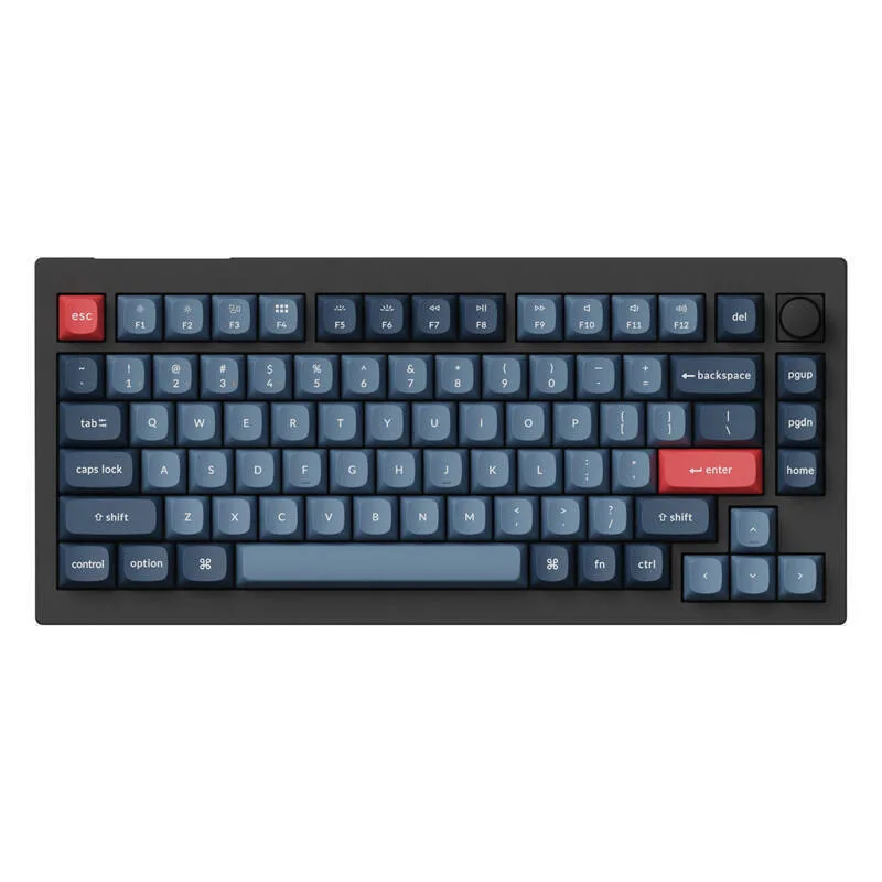 Keychron V1M-D4 Max QMK/VIA V1M-D4 Ασύρματο Gaming Μηχανικό Πληκτρολόγιο 75% με Gateron Jupiter Banana διακόπτες και RGB φωτισμό (International English) Carbon Black - Image 1