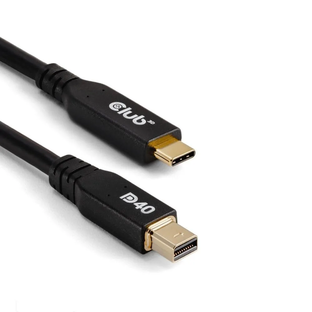 Club3D USB 2.0 Cable USB-C male - mini DisplayPort PD Μαύρο 2m CAC-1561 - Image 1