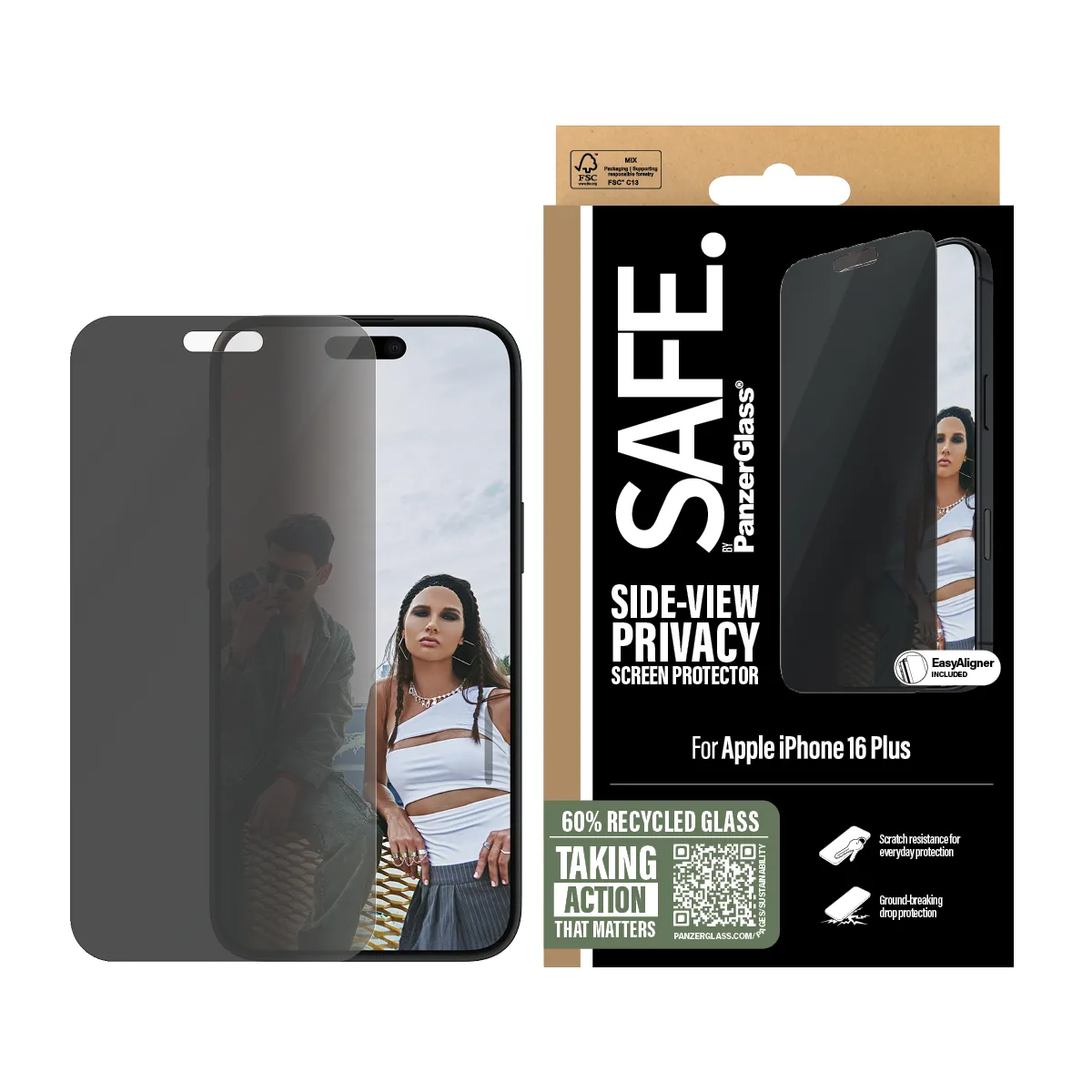 PanzerGlass Privacy Screen Protector (iPhone 15 Plus / 16 Plus) SAFEP95877 - Image 1