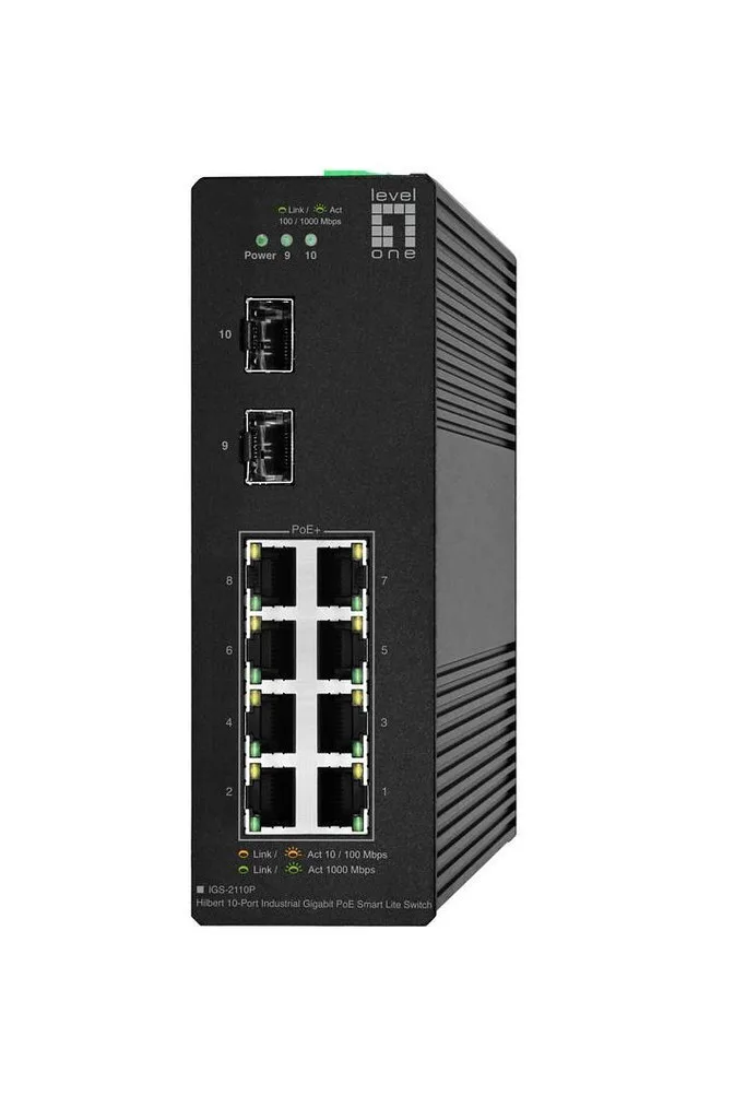 Level One IGS-2110P Unmanaged L2 PoE+ Switch με 8 Θύρες Gigabit (1Gbps) Ethernet και 2 SFP Θύρες - Image 1