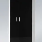 Samba Δίφυλλη Ντουλάπα White/black Gloss 90x55x203cm