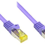 Alcasa S/FTP Cat.7 (10Gbps) Καλώδιο Δικτύου Ethernet 2m Μωβ