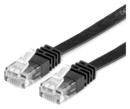 Value Flat U/UTP Cat.6a (Gigabit) Καλώδιο Δικτύου Ethernet 5m Μαύρο 21.99.0825 - Image 1