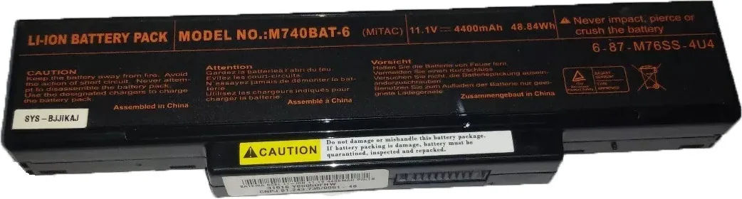 Μπαταρία Laptop Battery Turbo-x Clevo Msi Bty-m66 Btym66 Bty-m67 Btym67 Oem Υψηλής Ποιότητας High Quality Κωδ 1-bat0084 4.4ah - Image 1