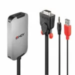 Lindy Μετατροπέας 3.5mm / USB-A / VGA male σε DisplayPort female Ασημί 1τμχ (38296)