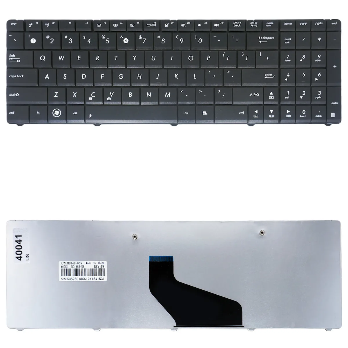 Πληκτρολόγιο Laptop Keyboard Asus X53u X53 X53b K53u K53z K53b A53u K53t K73t V118502as1 04gnv32kus00-6 04gnyi1kus01-1 70-n5i1k110011 0kn0-e02us06 70-n58bk100 70-n5i1k1000 Us Black Κωδ.40041us - Image 1
