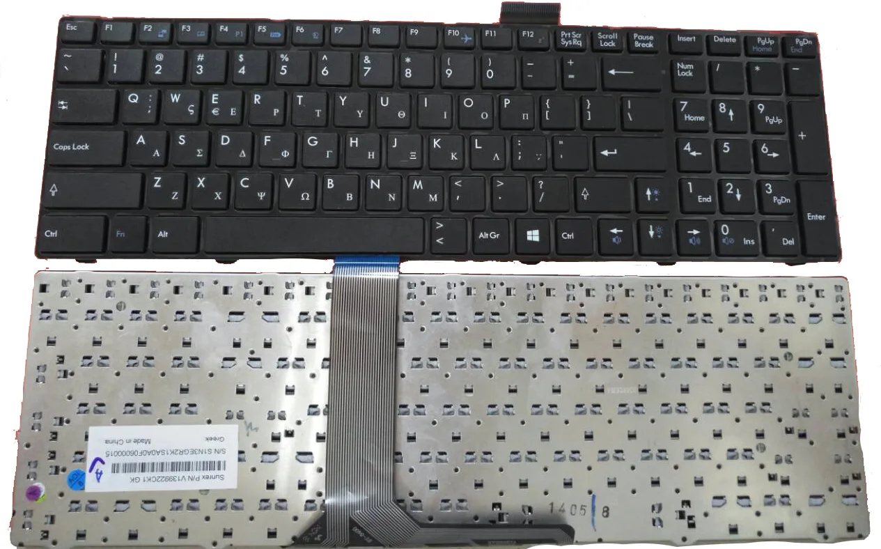 Πληκτρολόγιο Laptop Ελληνικό Greek Keyboard Msi Cr620 Cr630 Cr650 A6200 Ge620 S6000 Gx660 Gt660 Ms-1681 V139922ck1 Ui V111922ak1 3eus231 V139922cj1 S1n-3jjp2x1-sa0 Κωδ 40424gr - Image 1