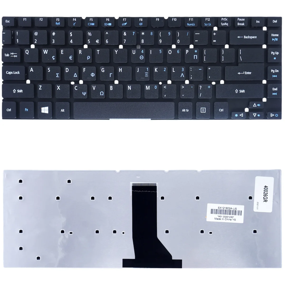 Πληκτρολόγιο Ελληνικό-greek Laptop Keyboard Acer V121602as2 Gk Pk130i04b01 207a30013 V111102ak4 Pk130d41a08 Pk130d42a08 Mp-09h26gb-9205 Mp-09h26e0-6984 Mp-09h26gb-6985 Nsk-as50u Gr Black Κωδ.40026gr - Image 1