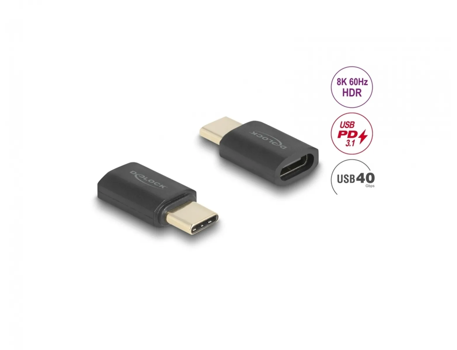 DeLock Μετατροπέας USB-C female σε USB-C female Γκρι 1τμχ 60237 - Image 1
