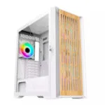 Veteni Woody VT-WOODY-01WH Gaming Midi Tower Κουτί Υπολογιστή με Πλαϊνό Παράθυρο και RGB Φωτισμό Λευκό