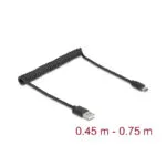 DeLock USB 2.0 Cable USB-C male - USB-A Μαύρο 0.45m 90368