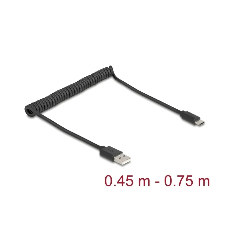 20250218100959_delock_usb_2_0_cable_usb_c_male_usb_a_mayro_0_45m_90368.jpeg DeLock USB 2.0 Cable USB-C male - USB-A Μαύρο 0.45m 90368 - Image 1