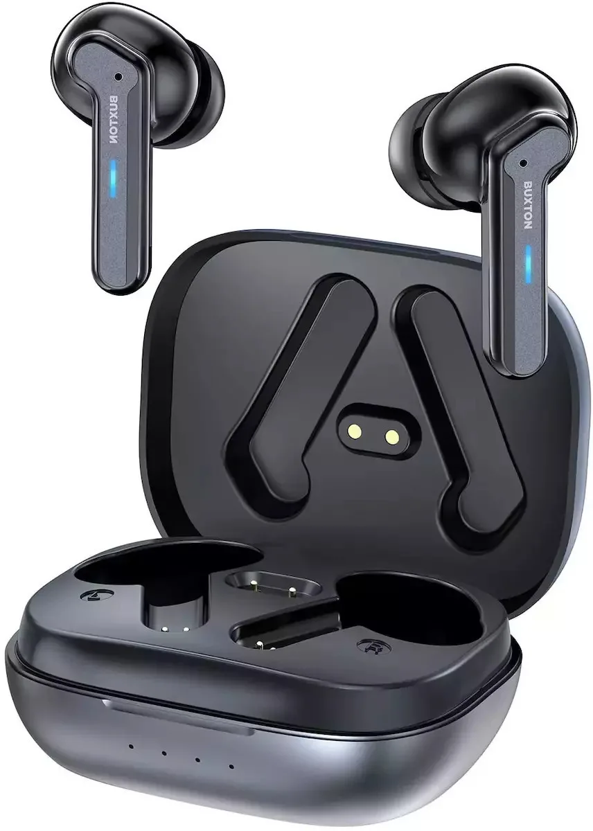 Buxton BTW8200 Raccoon In-ear Bluetooth Handsfree Ακουστικά με Αντοχή στον Ιδρώτα και Θήκη Φόρτισης Μαύρα - Image 1