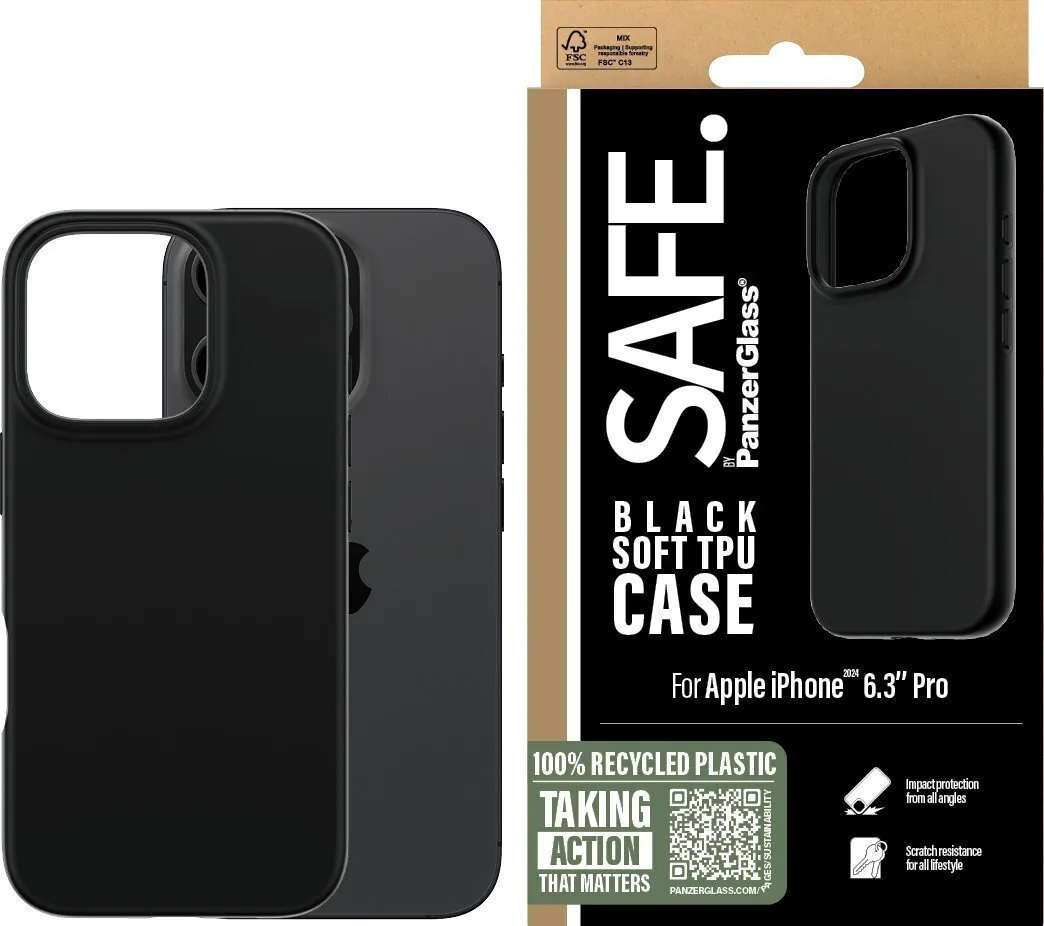 20250218141311_9f1ab8bd.jpeg PanzerGlass Safe Back Cover Σιλικόνης Μαύρο (iPhone 16 Pro) SAFE95901 - Image 1