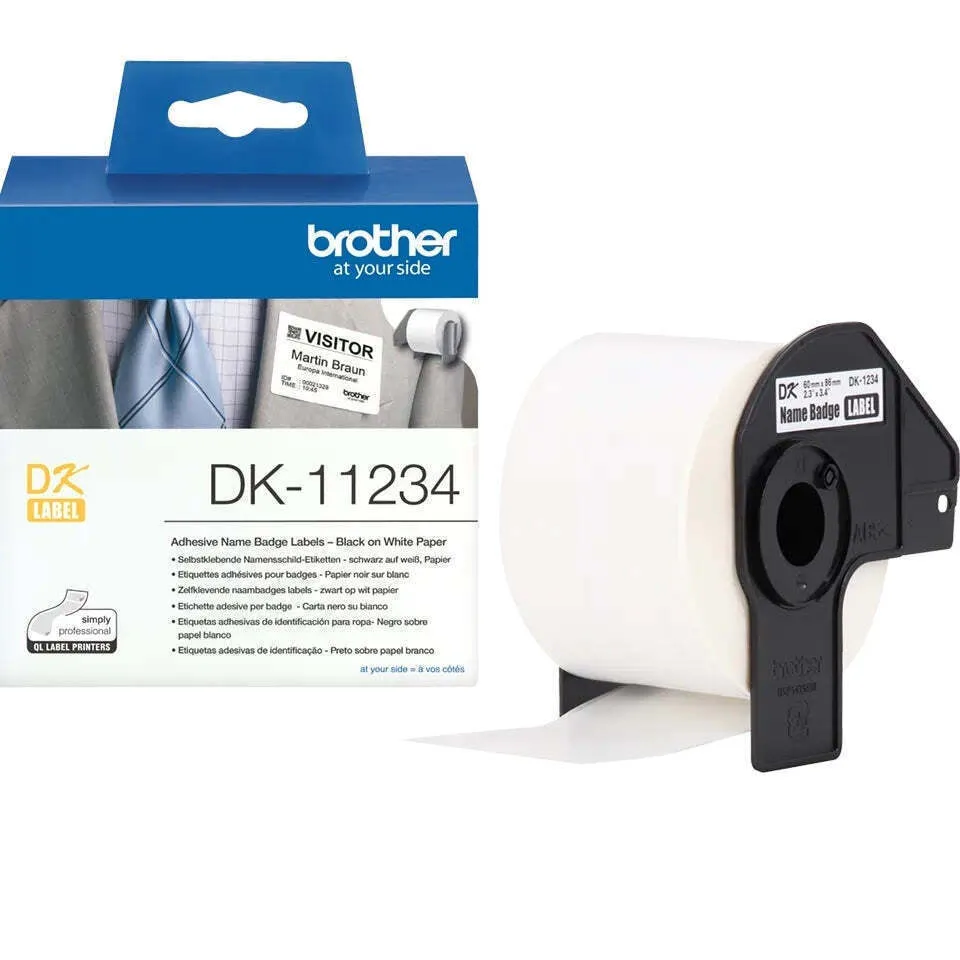 Brother DK-11234 260 Αυτοκόλλητες Ετικέτες σε Ρολό για Εκτυπωτή Ετικετών 60x86mm - Image 1