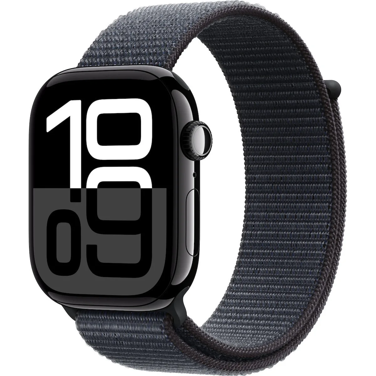 Apple Watch Series 10 Aluminium 46mm Αδιάβροχο με Παλμογράφο (Jet Black με Ink Sport Loop) - Image 1