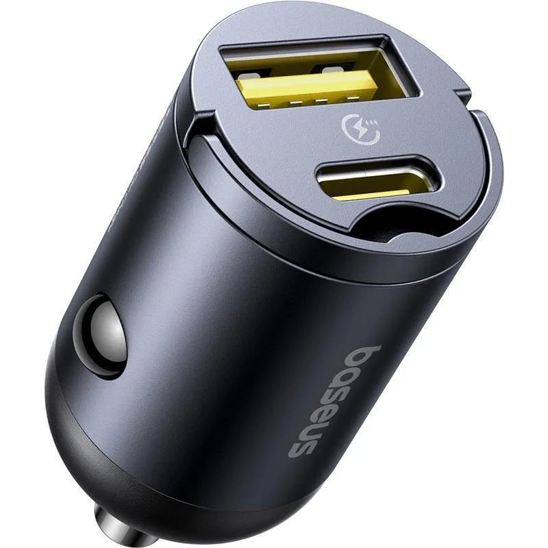 Baseus Φορτιστής Αυτοκινήτου Tiny Star Mini 30W με Θύρες: 1xUSB 1xType-C Μαύρος C00035001121-02 - Image 1