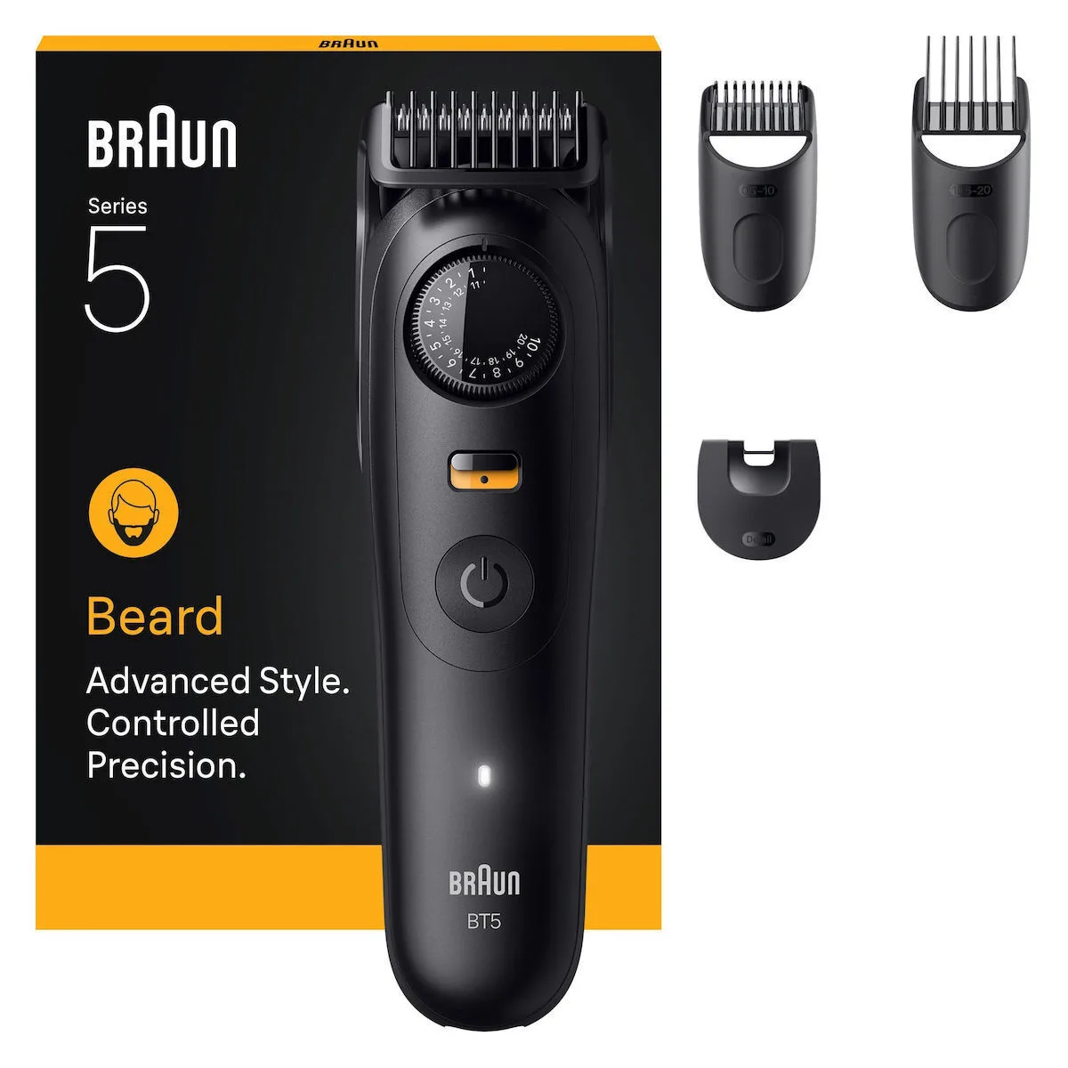 20250310161018_braun_beard_trimmer_series_5_4_koureytiki_michani_mayri_bt5520.jpeg Braun Επαναφορτιζόμενη Κουρευτική Μηχανή Μαύρη BT5520 - Image 1