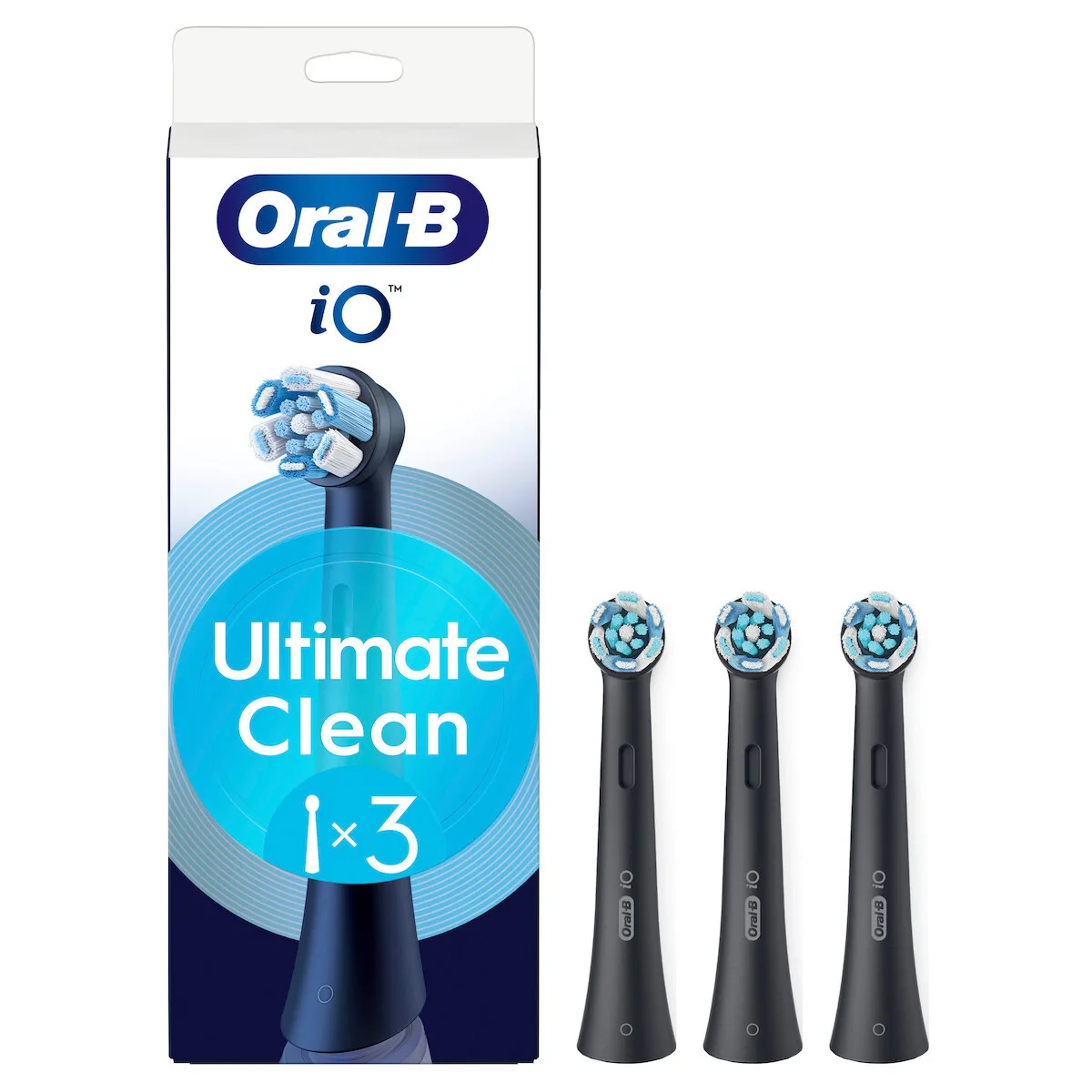 Oral-B iO Ultimate Clean Ανταλλακτικές Κεφαλές για Ηλεκτρική Οδοντόβουρτσα Black 3τμχ - Image 1