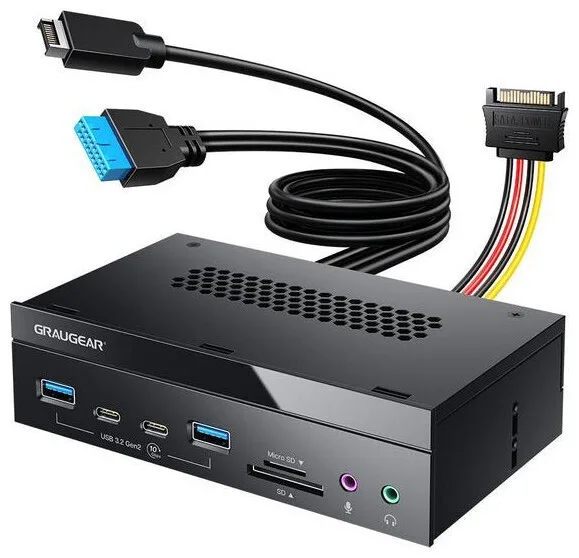 20250311102218_graugear_g_mp03cr_au_multi_front_panel_5_25_bay_usb_hub_card_reader.jpeg Graugear G-mp03cr-au Multi Front Panel 5.25" Bay Usb Hub & Card Reader - Image 1