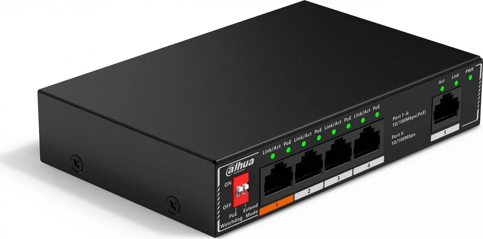 Dahua SF1005P Unmanaged L2 PoE+ Switch με 4 Θύρες Gigabit (1Gbps) Ethernet - Image 1