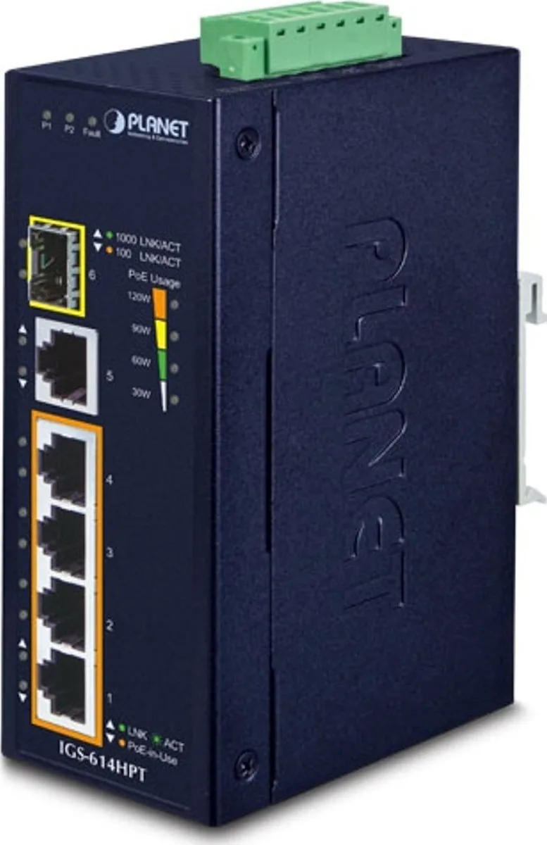 20250311113438_planet_igs_614hpt_unmanaged_l2_poe_switch_me_4_thyres_gigabit_1gbps_ethernet.jpeg Planet IGS-614HPT Unmanaged L2 PoE+ Switch με 4 Θύρες Gigabit (1Gbps) Ethernet - Image 1