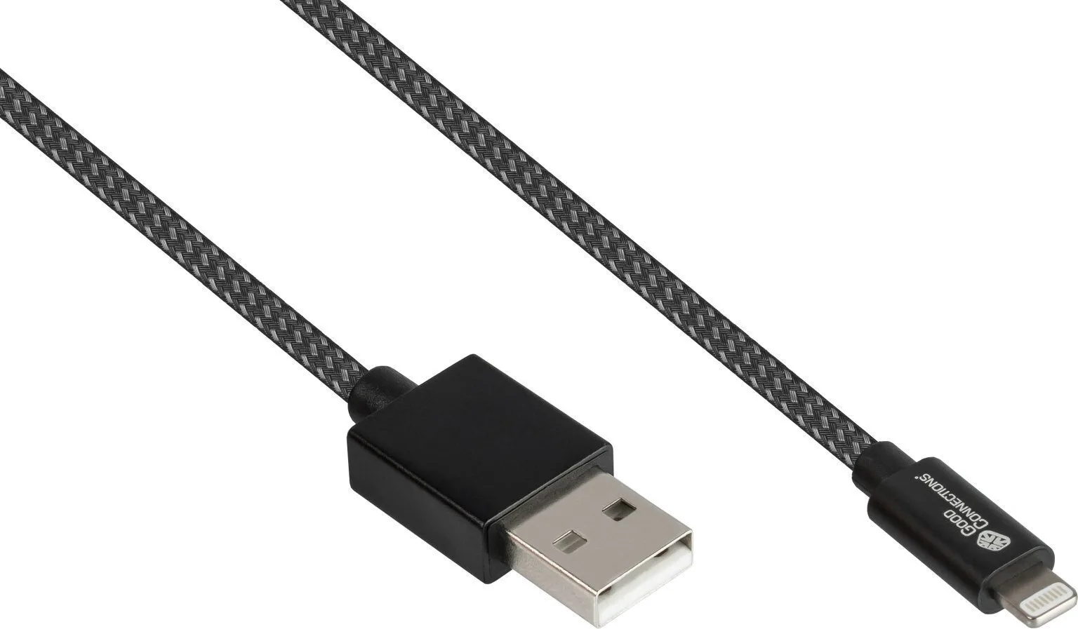 20250311153820_good_connections_usb_a_to_lightning_cable_12w_mayro_0_5m.jpeg Good Connections USB-A to Lightning Cable 12W Μαύρο 0.5m - Image 1