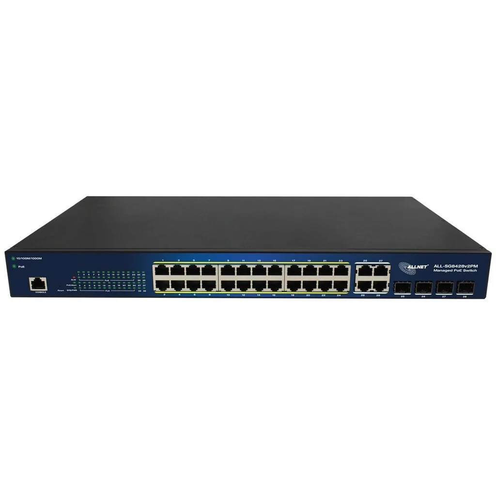 20250312120129_allnet_all_sg8428v2pm_managed_l2_poe_switch_me_24_thyres_gigabit_1gbps_ethernet_kai_4_sfp_thyres.jpeg Allnet Managed L2 PoE Switch με 24 Θύρες Gigabit (1Gbps) Ethernet και 4 SFP Θύρες - Image 1