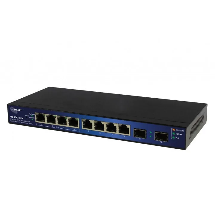 20250312121232_allnet_all_sg8210pm_managed_l2_poe_switch_me_8_thyres_gigabit_1gbps_ethernet_kai_2_sfp_thyres.jpeg Allnet Managed L2 PoE+ Switch με 8 Θύρες Gigabit (1Gbps) Ethernet και 2 SFP Θύρες - Image 1