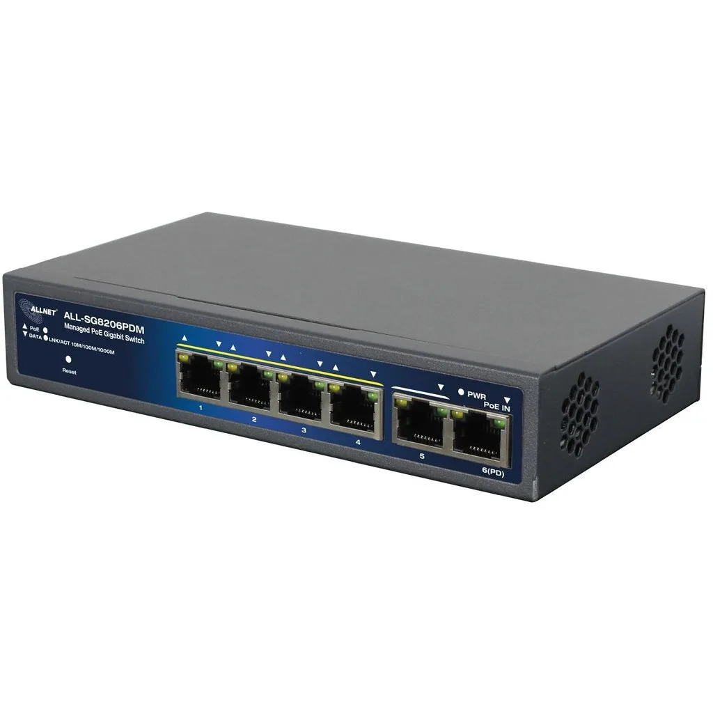 20250312121247_allnet_all_sg8206pdm_managed_l2_poe_switch_me_6_thyres_gigabit_1gbps_ethernet.jpeg Allnet ALL-SG8206PDM Managed L2 PoE+ Switch με 6 Θύρες Gigabit (1Gbps) Ethernet - Image 1