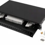 Lanberg Οπτικό Patch Panel για Rack 1U 19" Μαύρο FOP1-24SS-LDB