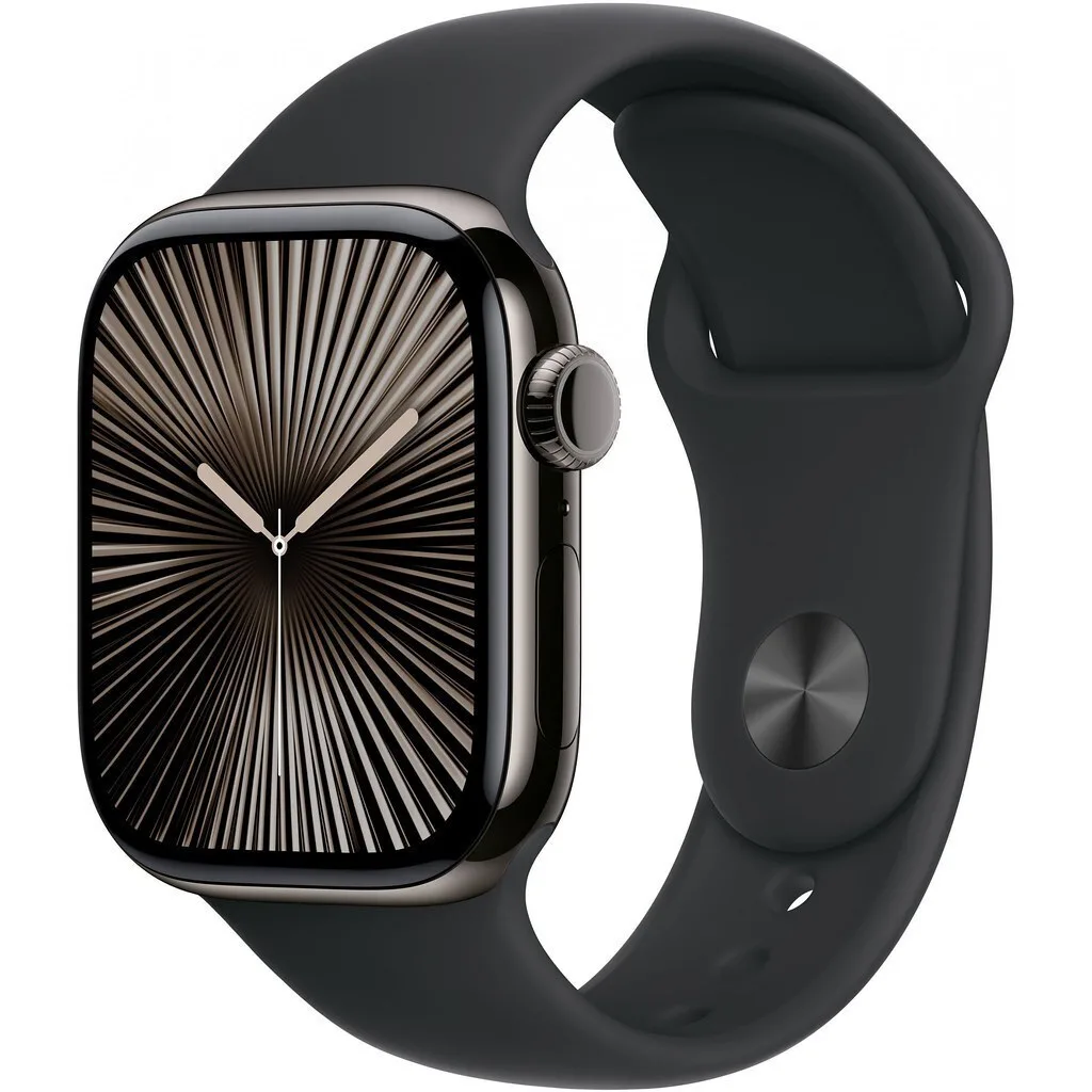Apple Watch Series 10 Cellular Titanium 42mm Αδιάβροχο με eSIM και Παλμογράφο (Slate with Black Sport Band - S/M) - Image 1