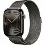 Apple Watch Series 10 Cellular Titanium 46mm Αδιάβροχο με eSIM και Παλμογράφο (Slate - Milanese Loop Natural - S/M)