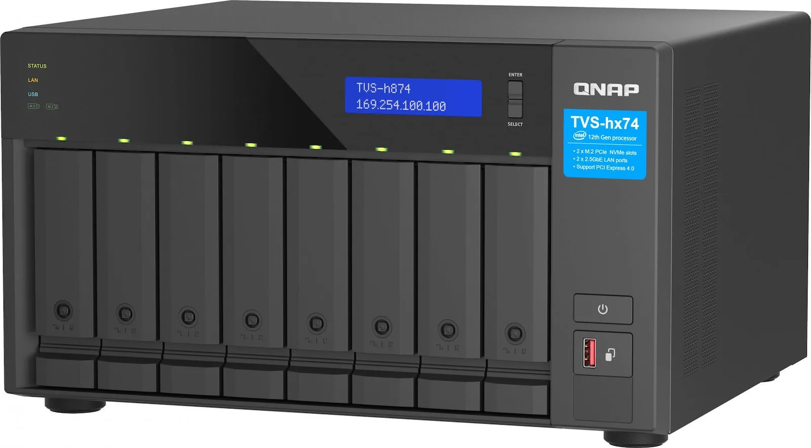 20250313143917_qnap_nas_tower_me_2_theseis_gia_m_2_ssd_kai_2_thyres_ethernet_tvs_h874t_i9_64g.jpeg QNap NAS Tower με 2 θέσεις για M.2/SSD και 2 θύρες Ethernet (TVS-H874T-I9-64G) - Image 1