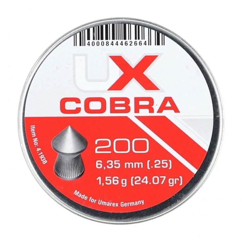 20250314143355_umarex_cobra_potirakia_pellets_aerovolou_200tmch.jpeg Umarex Cobra Ποτηράκια (Pellets) Αεροβόλου 6.35mm 200τμχ - Image 1