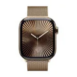 Apple Watch Series 10 Cellular Titanium 46mm Αδιάβροχο με eSIM και Παλμογράφο (Gold Titanium - Milanese Loop Gold, - M/L)