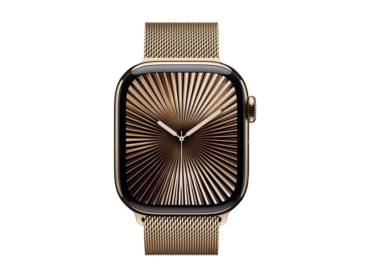 20250314170400_apple_watch_series_10_cellular_titanium_46mm_adiavrocho_me_esim_kai_palmografo_gold_titanium_milanese_loop_gold_m_l.jpeg Apple Watch Series 10 Cellular Titanium 46mm Αδιάβροχο με eSIM και Παλμογράφο (Gold Titanium - Milanese Loop Gold, - M/L) - Image 1