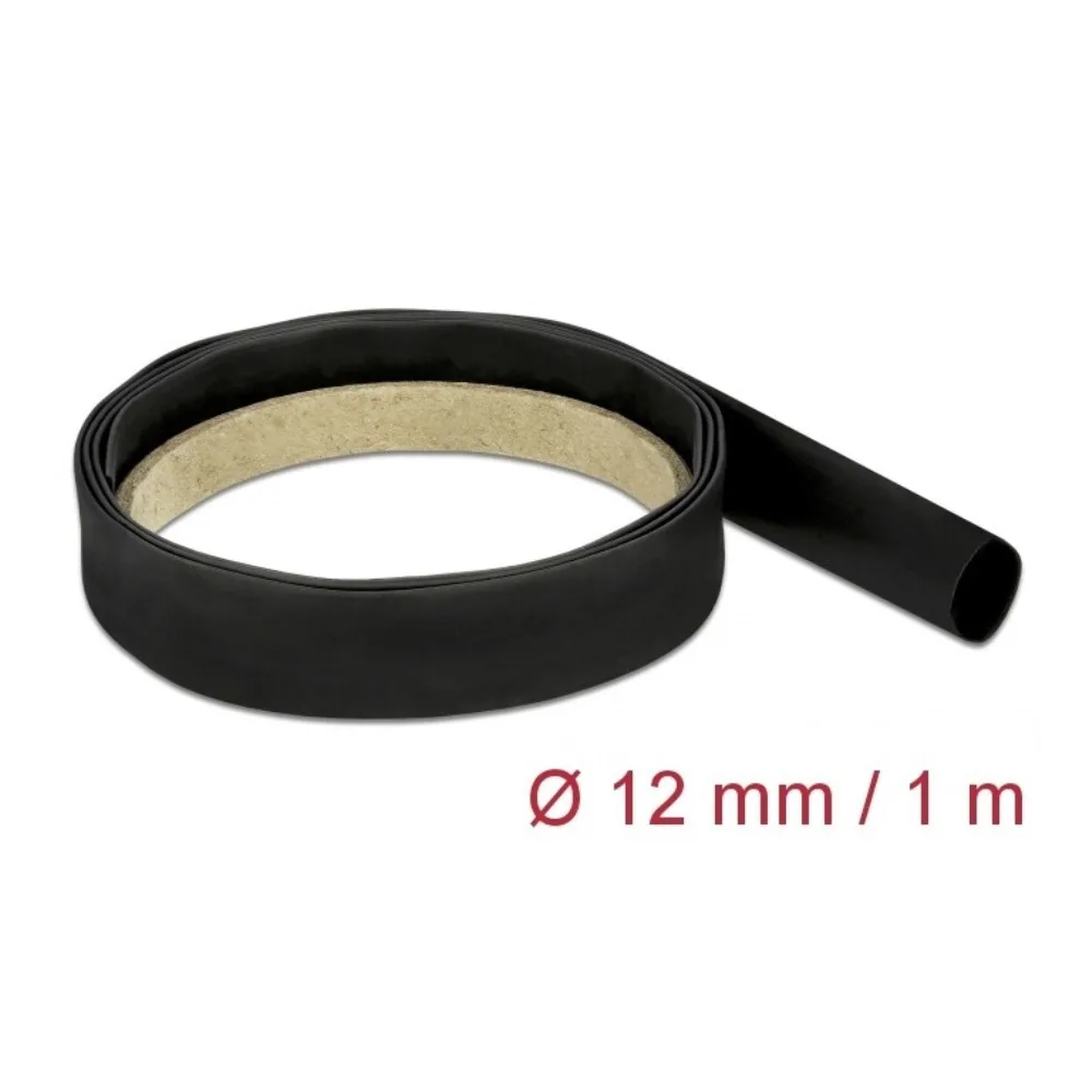 20250324120750_delock_heat_shrink_tube_1m_x_12mm_ratio_2_1_black_18975.jpeg Delock Heat Shrink Tube 1m X 12mm Ratio 2:1 Black 18975 - Image 1