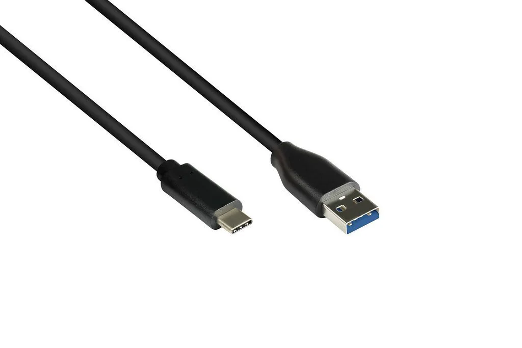 Good Connections USB 3.0 Cable USB-C male - USB-A 100W PD Μαύρο 2m GC-M0128 Bulk - Image 1