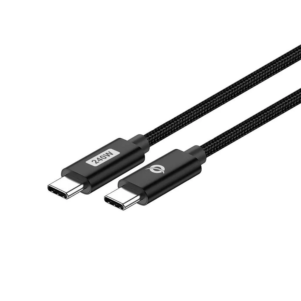 Conceptronic Braided USB 3.1 Cable USB-C male - USB-C 240W PD Μαύρο 2m ETTA03B20 - Image 1