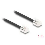 DeLock Flat Τηλεφωνικό Καλώδιο RJ11 6P4C 1m Μαύρο (88301)