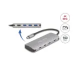 DeLock Hub 7 Θυρών USB 2.0 με σύνδεση USB-A Γκρι 64323