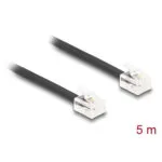DeLock Flat Τηλεφωνικό Καλώδιο RJ11 6P4C 5m Μαύρο (90620)
