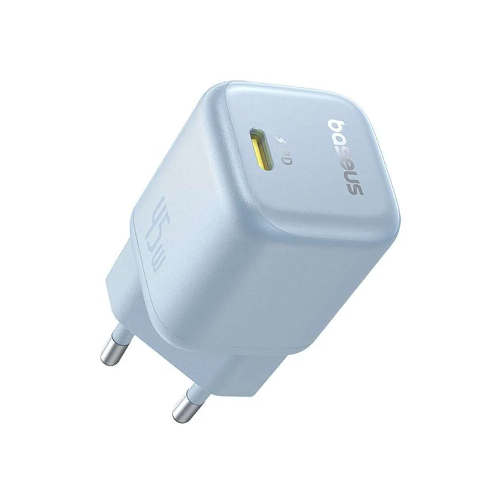 Baseus Φορτιστής Χωρίς Καλώδιο GaN με Θύρα USB-C 45W Power Delivery / Quick Charge 3.0 / SuperCharge Galaxy Blue (PicoGo) - Image 1