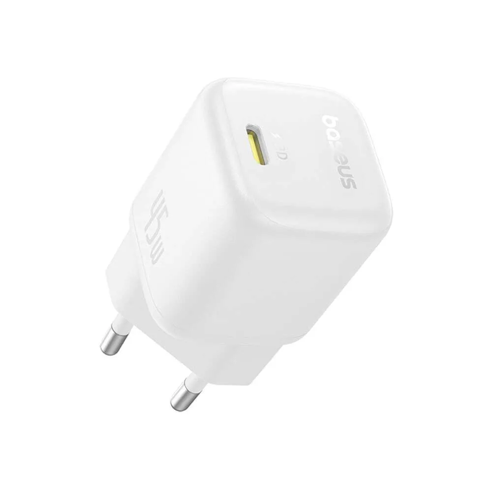 Baseus Φορτιστής Χωρίς Καλώδιο GaN με Θύρα USB-C 45W Power Delivery / Quick Charge 3.0 / SuperCharge Λευκός (PicoGo) - Image 1