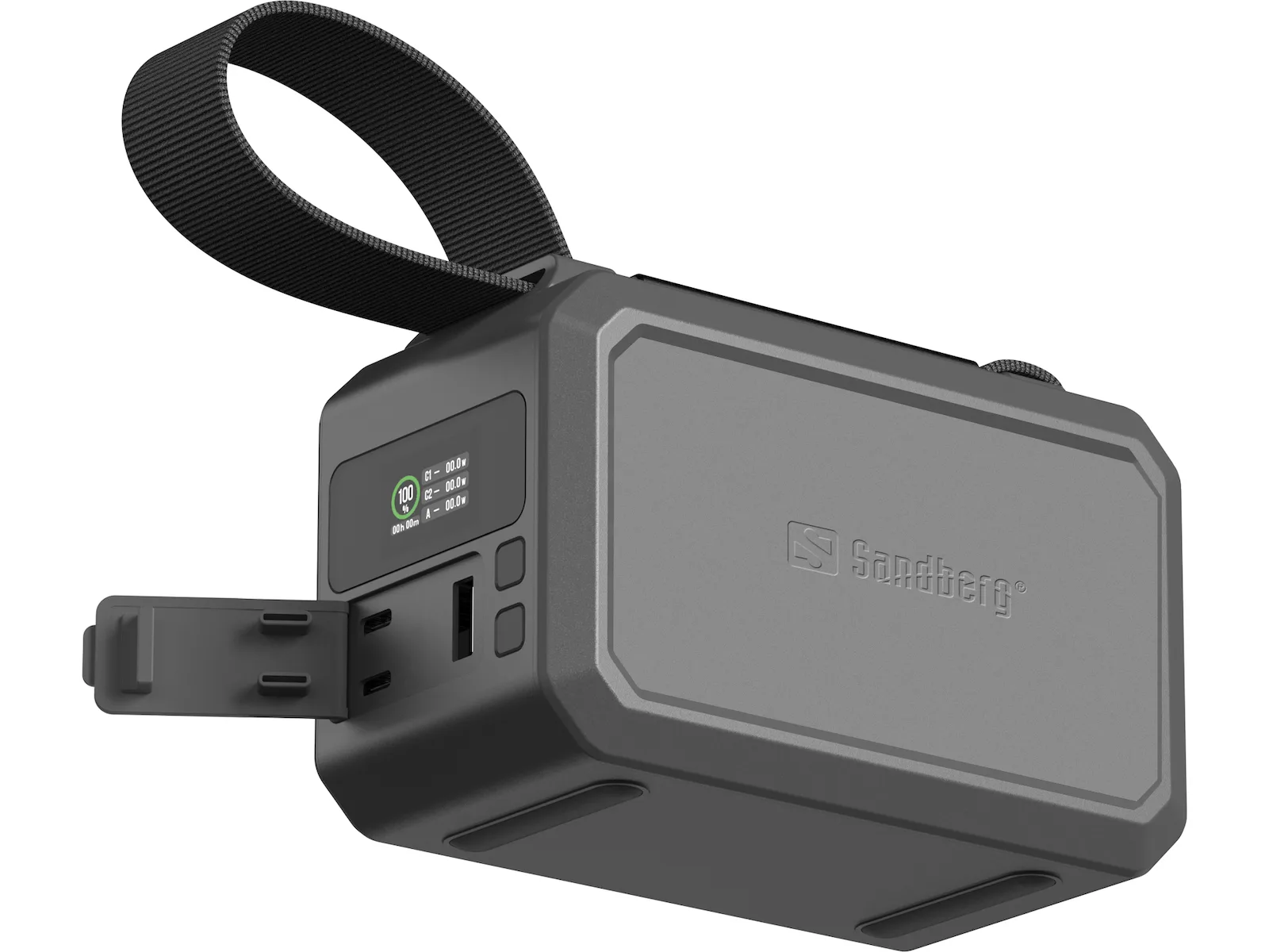 Sandberg Survivor Power Bank 40000mAh 100W με Θύρα USB-A και 2 Θύρες USB-C Quick Charge 3.0 Γκρι - Image 1
